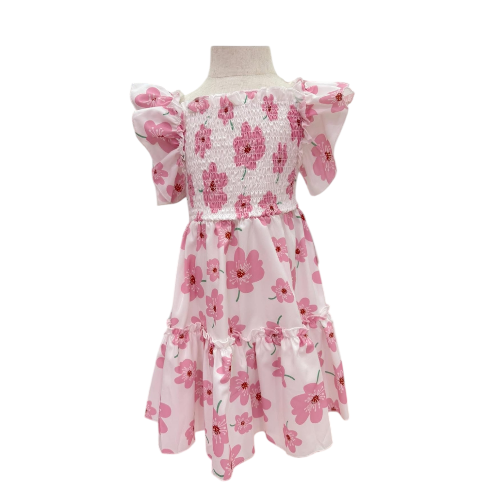 White/Pink Flower Dress